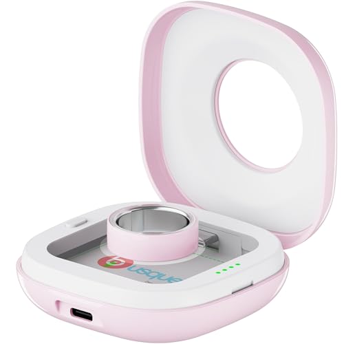 Portable Charging Case Compatible with Oura Ring 4 Charger Fits All-Sized Dock 50-Day Runtime Pink (Case Only)
