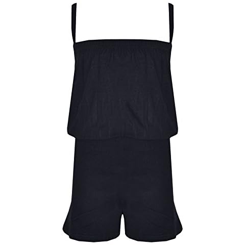 A2Z 4 Kids Girls Jumpsuit Kids Plain Color Trendy Summer All in One - Plain Playsuit Black 13 Cover