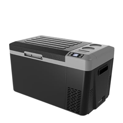 EKOJUCE 12 Volt Refrigerator Electric Cooler - 24Quart(23L) Refrigerator Compressor 12/24V DC & 110-240V AC, 12V Fridge Usable Battery for Truck, Boat, Camping, Travel, Home