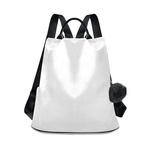 Mochila blanca para mujer con seguridad antirrobo avanzada y apertura posterior impermeable