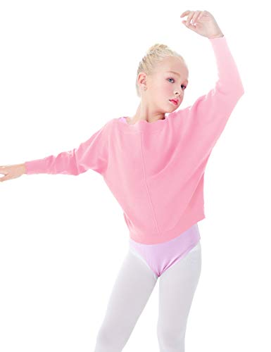 Daydance Pink Toddler Girl's Dance Sweaters Batwing Sleeve Ballet Warm Up For Leotards #TOP19