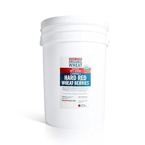 Yecora Rojo Hard Red Wheat Berries by Grand Teton Organic Wheat | Organic Hard Red Spring Wheat Berries for Baking Whole Grain Breads or Milling Into Flour | Non-GMO, (43 Pounds)