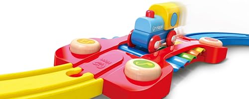 Pista rompecabezas arcoíris de Hape, tren de juguete para niños y niñas de 18 meses, juguete educativo infantil, desarrolla habilidades motoras importantes y proporciona horas de diversión