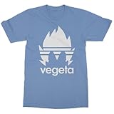 Cup & Branch Saiyan Prince Hair Tribute – Power Up Vegeta Design Unisex T-Shirt (Carolina Blue, Large)