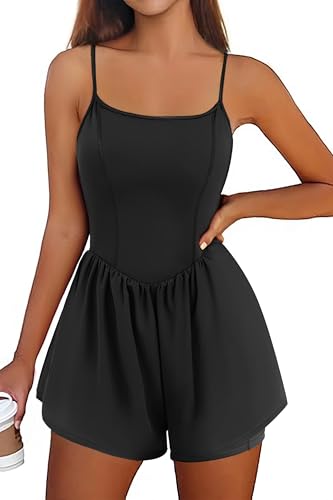 Ekouaer Women's Summer Sleeveless Workout Jumpsuit