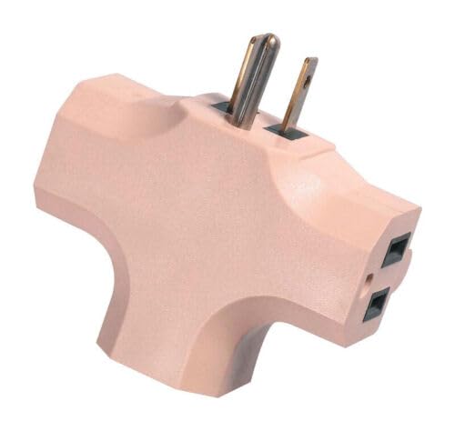 Replacement for fits Woods 794B Indoor Tan PVC Grounded 3-Outlet Adapter 1.5 H x 4 W 5.5 D in.