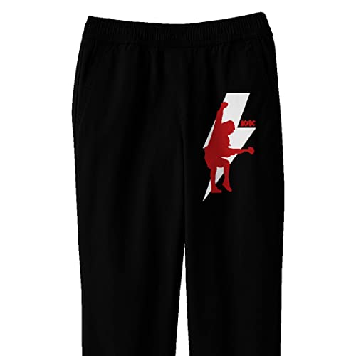 ACDC Angus Youth Silhouette with Lightning Bolt Youth Black Graphic Joggers2