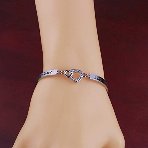 Memorial Sympathy Bracelet - A Piece of My Heart Live in Heaven Angel Wing Charm Remembrance Gift for Her2