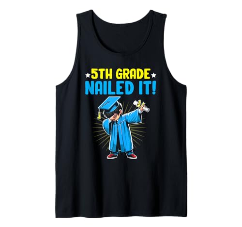 5th Grade Nailed It shirt dabbing boy 5th grade graduation Tank Top