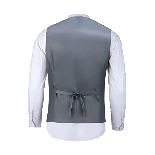 Lynerun Men Suit Waistcoat Vest Formal Tuxedo Groom Vest For Wedding Vest For Men Fashion Slim Fit Dress Waistcoat Vest Men Vest L #TOP2