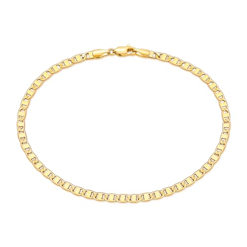 Gacimy 3.5mm Mariner Anklets for Women, 18K Gold Plated/Silver Tone Women’s Anklet, 9/10/11 Inches