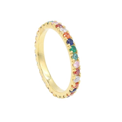 Bague 7 chakras femme en or 9 carats, cristal de guérison pour harmoniser les énergies
