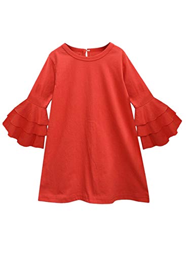 Image of A.T.U.N. All Things Uber nice Cotton A-Line Casual Dress (GDRS ISB RED 10-11 Years)