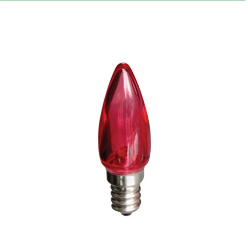 Red C7 Smooth LED Bulb Transparent Lens - Retro Christmas Light