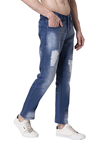 Image of Allen Cooper Slim Mid Rise Stretchable Denim Jeans for Men