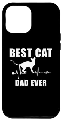 Carcasa para iPhone 14 Pro Max Best Cat Dad Ever Sphynx Cat Heartbeat Kitten Lover