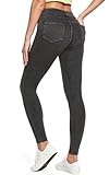 IUGA Stretchy Jeans for Women High Waist Jeggings Tummy Control Skinny Jeans Pull on Leggings with Pockets Trendy Casual(Gray, Small)