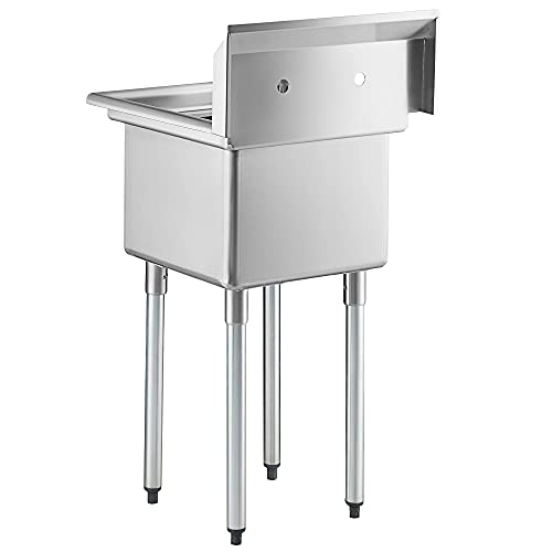 Amgood Commercial Stainless Steel Sink - 1 Compartment Restaurant Kitchen Prep & Utility Sink With 10" Faucet. Nsf Certified. (Bowl Size: 16" X 14" + Faucet) #TOP3