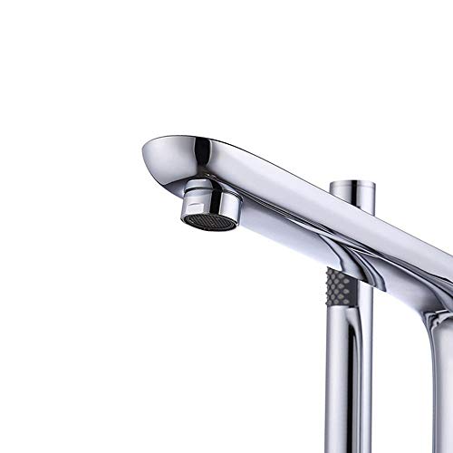 Robinet de baignoire sur pied résistant au calcaire avec mitigeur de douche fluide
