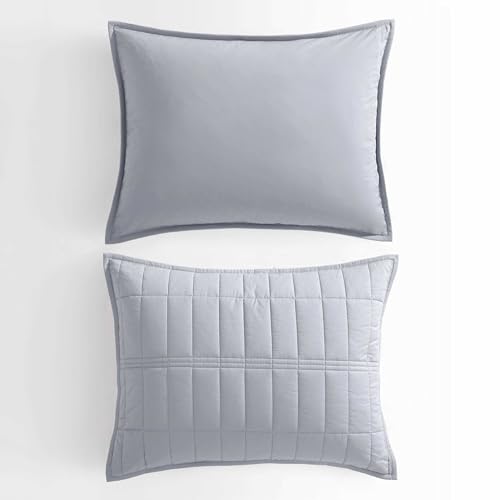 Parure de lit double Calvin Klein percale coton bleu acier - 8