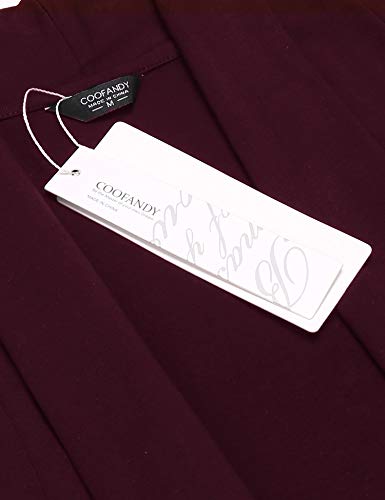 Coofandy Men's Christmas Shawl Collar Cardigan Cotton Blend Long Length Drape Cape Xmas Sweater Overcoat Wine Red Xx-Large #TOP4