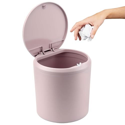 Tischmülleimer mit Deckel 4L Mini Tischabfalleimer Schminktisch...