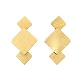 Malu Maiese - Pendientes Flow, Pendientes de fiesta chapados en Oro 18 K, joyas versátiles y atemporales, pendientes ligeros y articulados con movimiento, Regalo para Mujer (Oro Amarillo 18k)