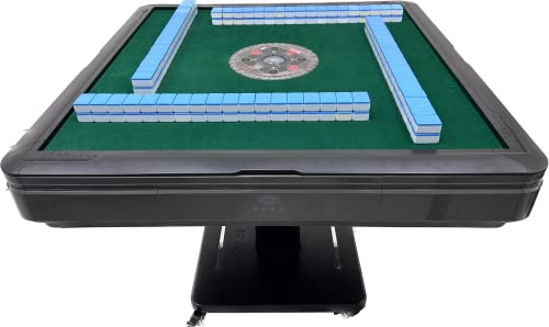 Automatic Mahjong Table Gray Ultra-Thin Pedestal Folding Style With 44Mm No-Numberes Tiles Electric Mah Jongg More Rounds No More Shuffling #TOP7