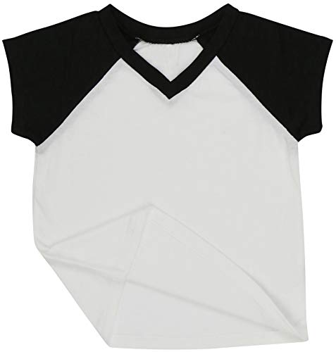 Image of ToBeInStyle Kids Boys Girls Cotton Jersey Contrast Raglan V-Neck Tee T-Shirts