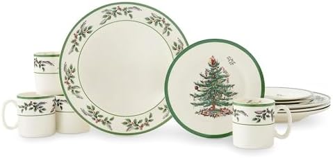 Spode Christmas Tree 12-Piece Dinnerware Set (Service for 4) - Fe...