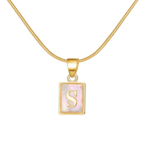 Collier initial carrée lumineuse H3TF5J pendentif alphabet AZ et cœur gonflé pour femmes