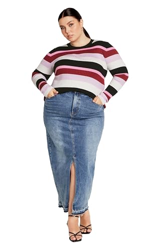 City Chic CCX Women's Plus Size Sweater - 70's Stripe