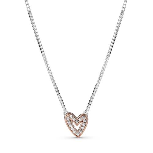Pandora Sparkling Freehand Heart Necklace 380089C01-45 #TOP12