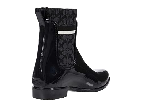 Coach Rivington Rain Bootie Black Rubber 8 B (M) #TOP4
