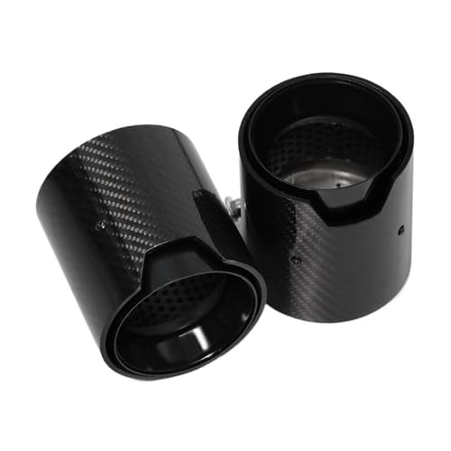 2pcs/lot Car Exhaust Tip Compatible With BMW F20 F21 M135i M140i Carbon Fiber Muffler Tip Tailpipe ID60mm Tips(Black)