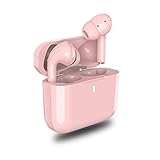 AKSONIC Wireless Earbuds Active Noise Cancelling Touch Control In Ear ANC Bluetooth 5.1 Stereo with Mic Charging Case for Workout TV Phone Calls PC Sport Running Girls Women Men IOS Android Pink White