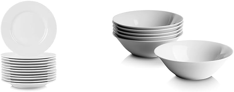 10 Strawberry Street Appetizer Plates & Cereal Bowls, Set of 12 & Set of 6