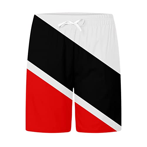 Muscularfit Mens Swim Trunks Lightweight Drawstring Elastic Waist Swimming Trunks 3D Printed Striped Color Block Beach Shorts2