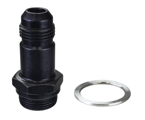 Moroso 65149 Carburetor Fuel Inlet Fitting, 8AN x 7/8-20, 2" Long, Black Anodize
