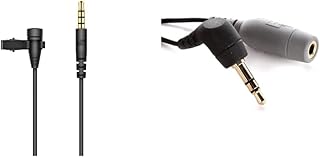 Sennheiser XS Lav, Omnidirectional Clip-On Lavalier Microphone with 3.5mm TRRS Connector for Mobile & PCs, 509260 & RØDE SC3 3.5mm TRRS to TRS Adaptor, Modem