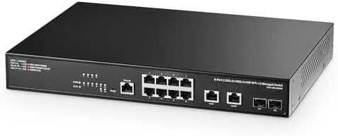 MokerLink 12 Port 10Gbps SFP Managed Switch, unterstützt 1G SFP und 10G SFP , 240Gbps