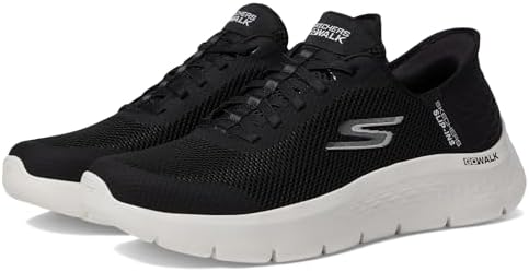 Skechers Women's Go Walk Flex Hands Free Slip-Ins - Grand Entry Sneaker, Black/White, 8 US - 1