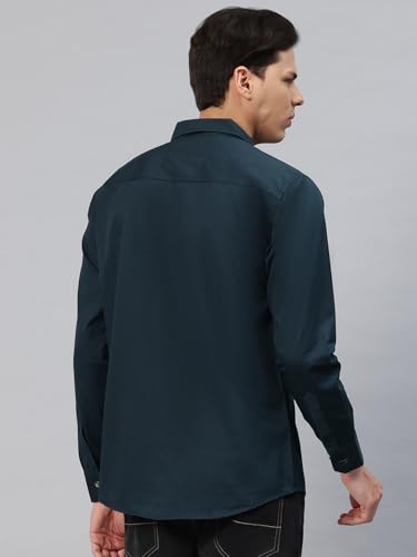 Image of Majestic Man Men's Washed Cotton Twill Casual Shirt -| with Dual Flap Pockets - Slim Fit | Full Sleeve | Casual Wear | Trendy & Comfortable