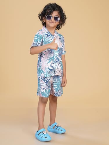 Image of Ninos Dreams Boys Cotton Rayon Coord Set with shorts /Holiday Shirt & Shorts
