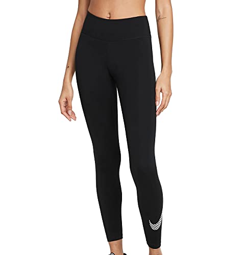 Nike DD4568 W NK One DF ICNCLSH GX MR TGT Leggings Women's Black/White M