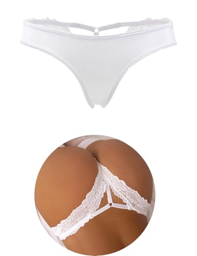 ohmydear Bragas de Encaje Pack Tanga Sexy para Mujer Braguitas Brasileñas Elástica Slip Tanga de Hilo Cintura Baja Bragas Hipster Talla Grande Lenceria Sexy Mujer Cintura Baja