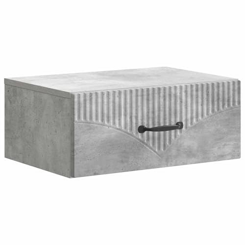 Table de chevet murale gris béton 49cm avec tiroir