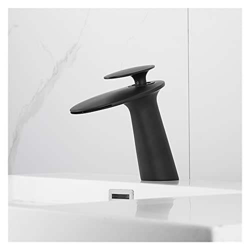 Robinet d'eau chaude froide anti-éclaboussure à effet cascade pour lavabo doré - 7