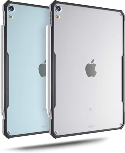 TineeOwl iPad Air 11 Inch Case M3/M2 (2025/2024), 5/4 Gen 10.9 inch (2022/2020), Ultra Thin, Matte Clear, Supports Apple Pencil Charging and Touch ID, TPU Bumper (Black/Matte Back)
