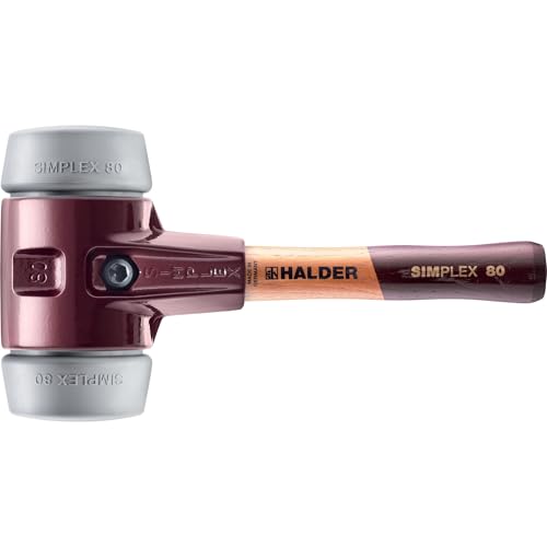 SIMPLEX-Schonhammer, TPE-mid; mit Tempergussgehäuse und hochwertigem extra kurzen Holzstiel | D=80 mm/Stielausführung=extra kurz | 3003.082